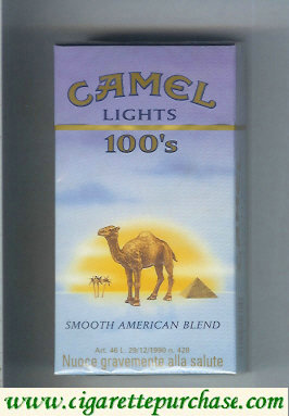 Camel with sun Smooth American Blend Lights 100s cigarettes long size hard box